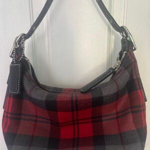 Plaid Red and Black Women's Bag